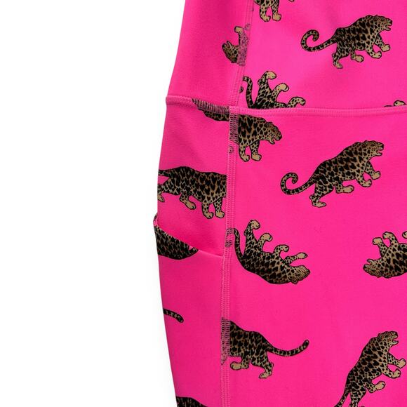 Fabletics Oasis PureLuxe High-Waisted 7/8 Leggings Sz XL Hot Pink Leopard Print - Picture 3 of 5